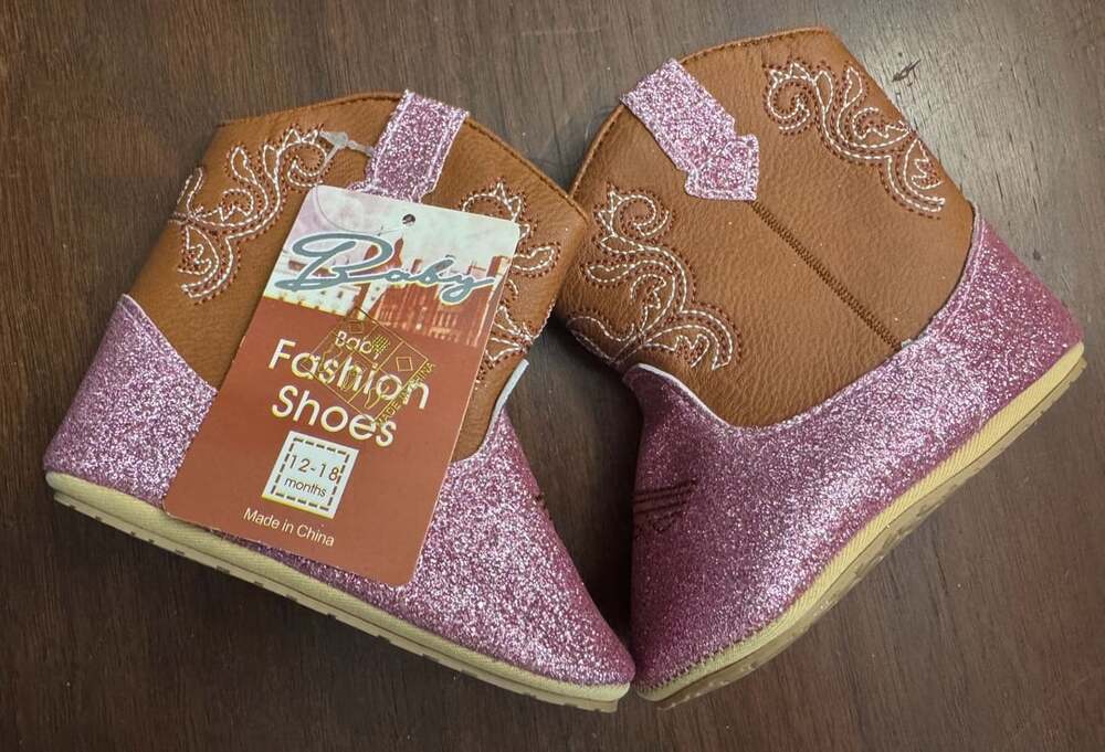 Baby Fashion Shoes Glitter Western Cowgirl Ankle Boots